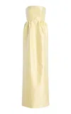 Prada Strapless Silk-satin Maxi Dress In Cream