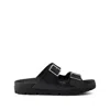 Prada Double-strap Buckle Sandals In Black