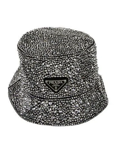 Pre-owned Prada Strass Embellished Bucket Hat In Multi