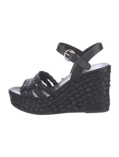 Pre-owned Prada Straw Braided Accents Espadrilles In Multi