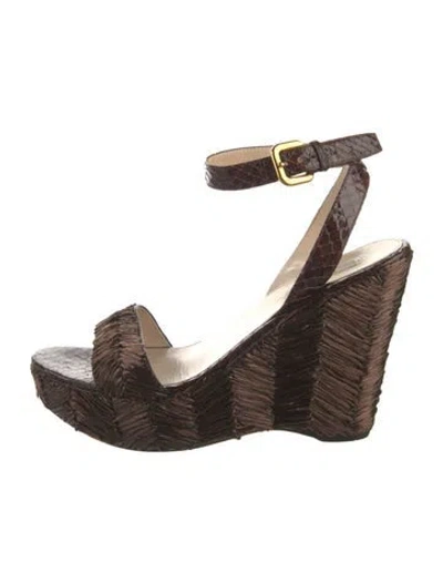 Pre-owned Prada Straw Espadrilles In Brown