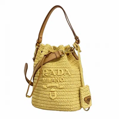 Pre-owned Prada Straw Handbag () In Sand