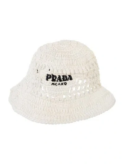 Pre-owned Prada Straw Hat Beanie In Neutral