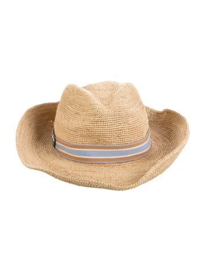 Pre-owned Prada Straw Hat In Neutral
