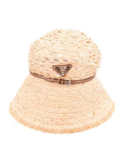 Pre-owned Prada Straw Hat In Neutral