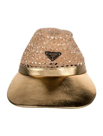 Pre-owned Prada Straw Hat In Neutral