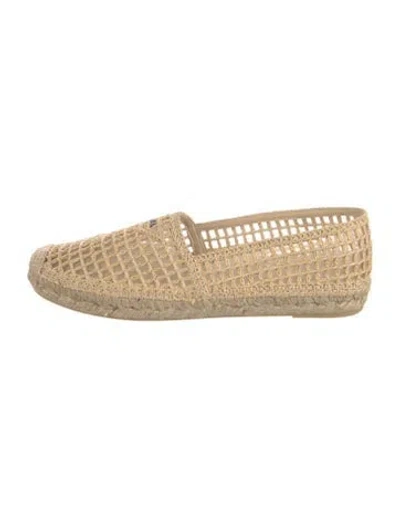 Pre-owned Prada Straw Mesh Accents Espadrille Sneakers In Neutrals