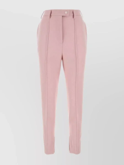 Prada Woman Pink Stretch Wool Blend Pant In Pastel