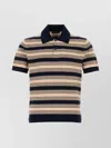 Prada Embroidered Stretch Cotton Blend Polo Shirt In Black