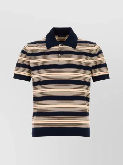 PRADA STRETCH COTTON POLO SHIRT EMBROIDERED