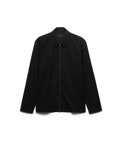 Prada Stretch Cotton Shirt In Black