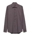 Prada Stretch Cotton Shirt In Gray