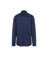 Prada Stretch Popeline Shirt In Navy