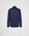 Prada Stretch-cotton Shirt In Navy