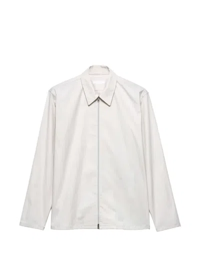 Prada Stretch Cotton Shirt In Neutrals
