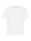 Prada Mens White Logo-embroidered Slim-fit Stretch-cotton T-shirt Xl In White