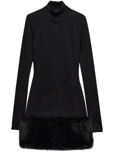 Prada Stretch Jersey Dress In Black