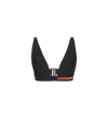 Prada Elastic Plain Knitted Bikini Blouse In Black