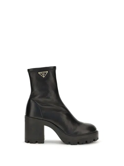 PRADA PRADA STRETCH LEATHER PLATFORM BOOT