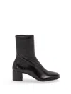 Prada Stretch Nappa Leather Booties In Black