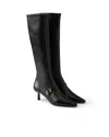 Prada Stretch Nappa Leather Boots In Black