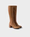 Prada Stretch Nappa Leather Boots In Brown