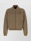 Prada Stretch Nylon Sweatshirt With Ribbed Cuffs In Burgundy