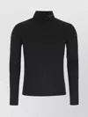 Prada Stretch Nylon Turtleneck Long Sleeves Top In Black