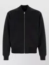 Prada Stretch Polyester Bomber Jacket Front Pockets In Black