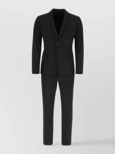 Prada Man Black Stretch Polyester Suit