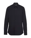 Prada Men's Classic Stretch Poplin Sport Shirt In Black