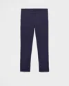 Prada Men's Poplin Cotton Trousers In Ink Blue