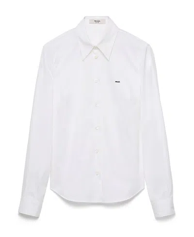 Prada Stretch Poplin Shirt In White