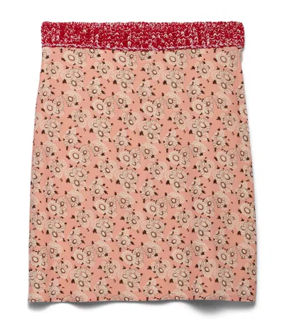 Prada Stretch-silk Georgette Floral Mini Skirt In Pink