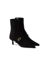 Prada Stretch Suede Booties In Black