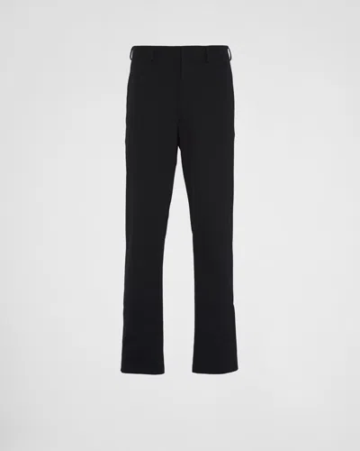 Prada Stretch Technical Fabric Pants In Black