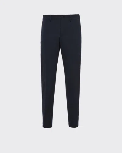 Prada Stretch Technical Fabric Trousers In Black