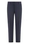 Prada Stretch Wool Trousers In Blue
