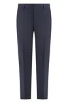 Prada Stretch Wool Trousers In Blue