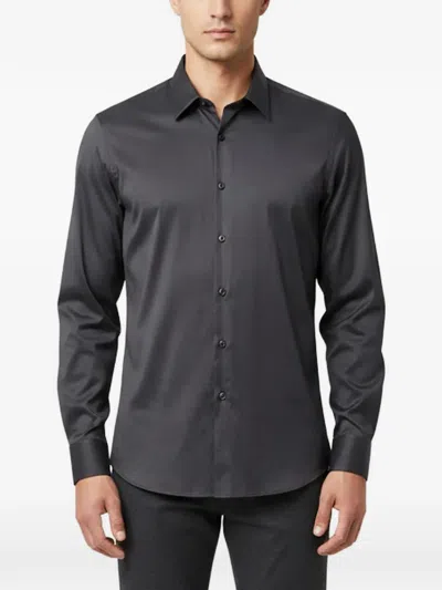 Pre-owned Prada Stretch-poplin Slim-fit Shirt In Black