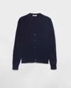 Prada Triangle-patch Buttoned Cardigan In Blue