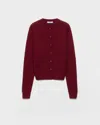 Prada Cashmere Crewneck Cardigan In Burgundy