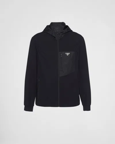 PRADA TECHNICAL COTTON AND RE-NYLON CARDIGAN