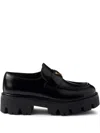 Prada Modern Loafers With Chunky Sole Design In Black