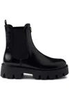 Prada Ankle Boots With Chunky Sole And Pull Tabs In Black