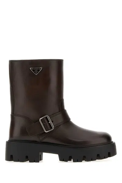 Prada Stride Boot In Brown