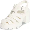 Prada Stride Flow Cage Platform Sandal In White