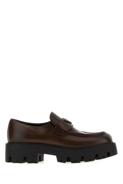 Prada Stride Loafer In Brown