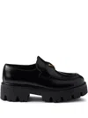 Prada Modern Loafers With Chunky Sole Design In Black