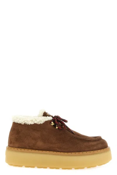 Prada Stringate Suede In Brown
